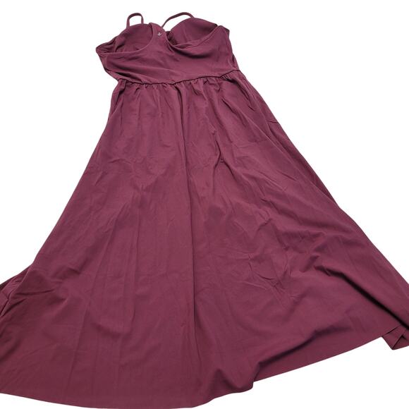 Halara Softlyzero Airy midi dress padded pockets front slit active - Picture 5 of 6